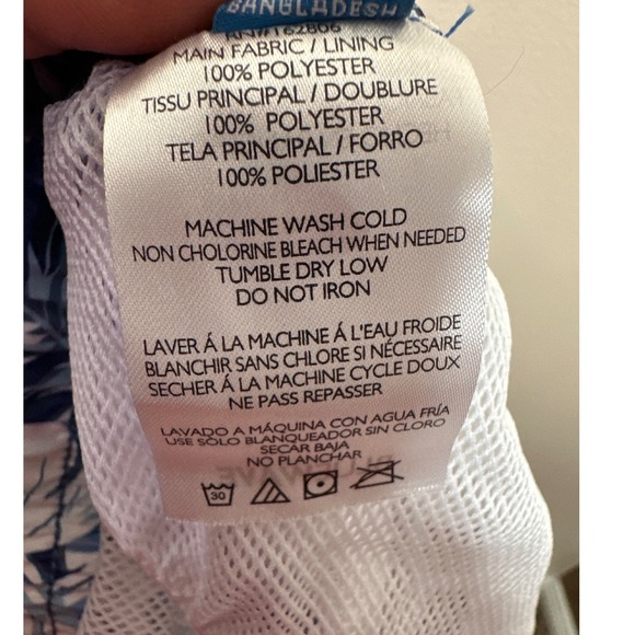 Blue Wave Men's Llifestyle Swim Shorts in Blue & White Big Leafs Men's Size XXL - Picture 7 of 8